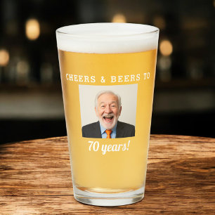 Cheers & Beers 70 Jahre altes Geburtstagsgebäck Fo Glas
