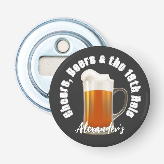Cheers Beers and the 19. Hole Golf Balls Bottle O Flaschenöffner (Vorderseite)
