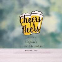 Cheers & Beers Beige Geburtstagsparty Willkommen