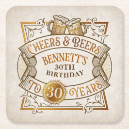 Cheers Beers Birthday Rechteckiger Pappuntersetzer