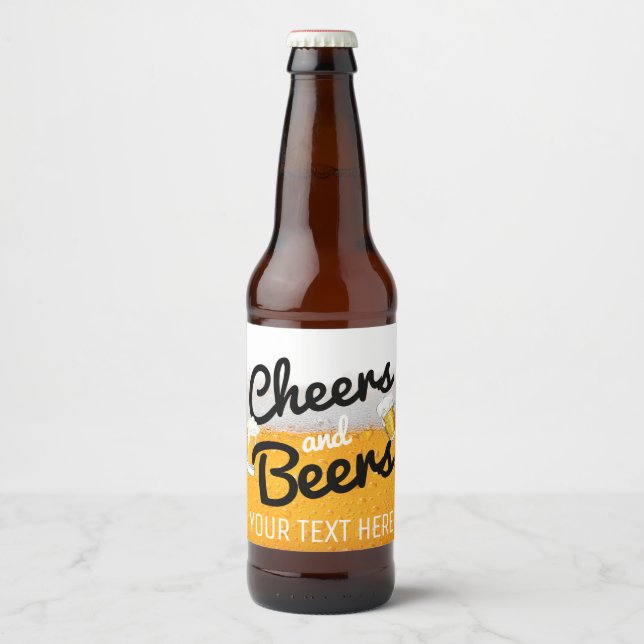 Cheers & Beers|Cold and Foamy Beer Bottle Labels Bierflaschenetikett (Vorderseite)