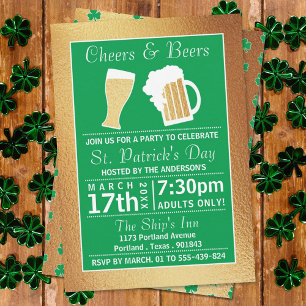 Cheers & Beers Kleeblatt St. Patrick's Day Party Einladung