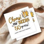 Cheers & Beers Mens Funny Birthday Serviette<br><div class="desc">Cheers & Beers Mens Funny Birthday Napkins</div>