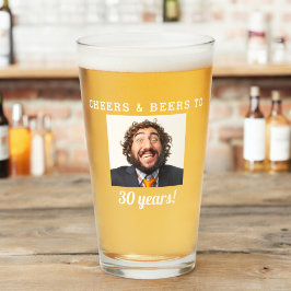 Cheers & Beers Milestone Geburtstags-Foto Keepake Glas