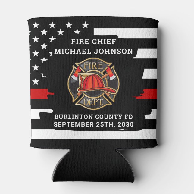 Cheers Beers Personalized Firefighter Retirement Dosenkühler (Rückseite)