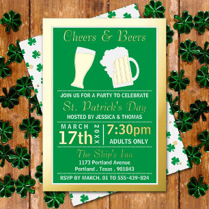 Cheers & Beers Shamrock St. Patrick's Day Party Folieneinladung