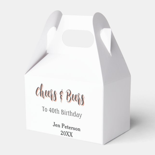 Cheers & beers to 40th birthday gray name year sin geschenkschachtel (Vorderseite)