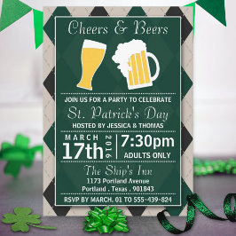 Cheers & Beers Trendy St. Patrick's Day Party Einladung