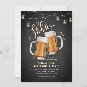 Cheers & Beers Überraschung Erwachsene 40. Geburts Einladung