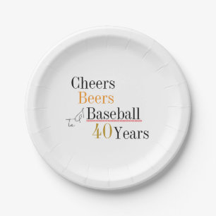 Cheers Beers und Baseball 40. Geburtstags-Party Pappteller