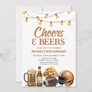 Cheers & Bers Adult Birthday String Lights Party Einladung