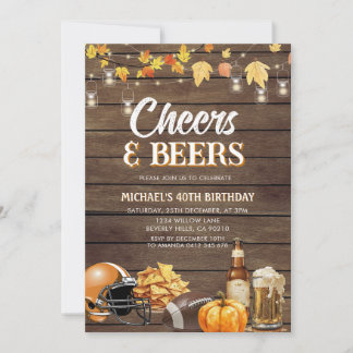 Cheers & Bers Adult Male Birthday Adult Pumpkin Einladung