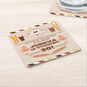 Cheers & Bers Geburtstags-Untersetzer Rechteckiger Pappuntersetzer