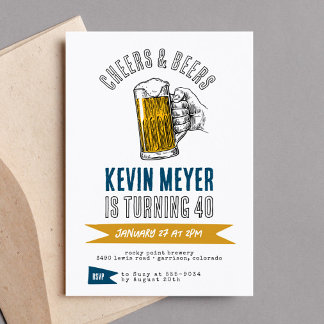 Cheers & Biere Cocktail jedes Alters Geburtstagspa Einladung