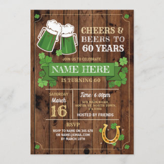 Cheers Biere Geburtstag St Patricks Day Party Einladung