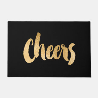 Cheers Black and Gold Weihnachts-Doormat Fußmatte