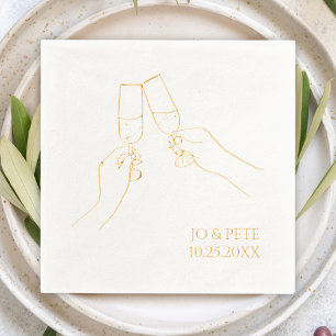 "Cheers" Champagne personnalisé pour fête dessiné 
