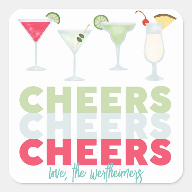 Cheers Cheers Cocktail Sticker (Vorderseite)