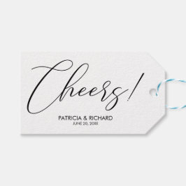 Cheers Chic Script Letters Gastgeschenke Hochzeit  Geschenkanhänger