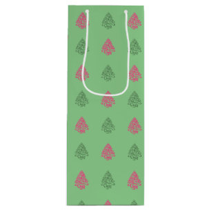 CHEERS CHRISTMAS BÄUME-5-WEIN GIFT BAG GESCHENKTÜTE FÜR WEINFLASCHEN