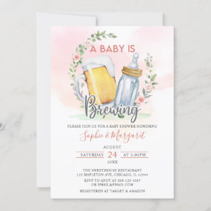 Cheers Coed Girl A Baby Braut Babydusche Einladung