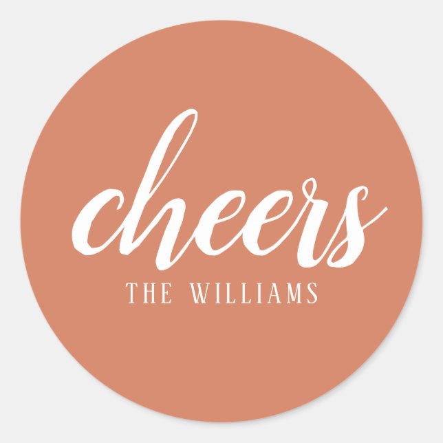 Cheers Custom Holiday Weihnachtsaufkleber oder Lab Runder Aufkleber (Vorderseite)