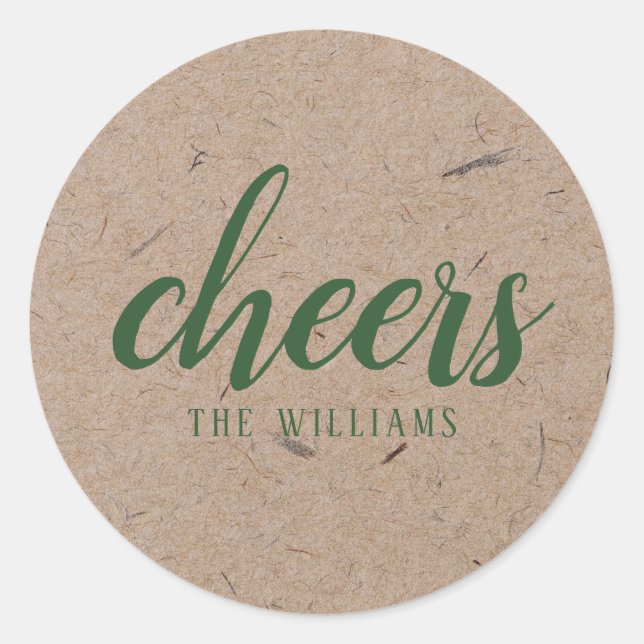 Cheers Custom Holiday Weihnachtsaufkleber oder Lab Runder Aufkleber (Vorderseite)