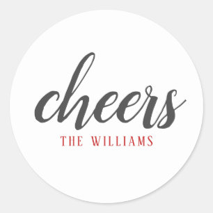 Cheers Custom Holiday Weihnachtsaufkleber oder Lab Runder Aufkleber