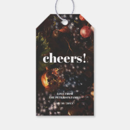 Cheers Dark Elegant Burgundy Obsttrauben Geburtsta Geschenkanhänger