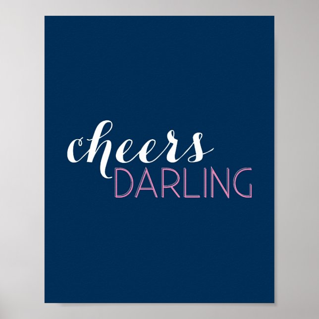 Cheers Darling Bar Cart Art Poster (Vorne)