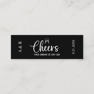 Cheers Drinks auf unserem Ticketgutschein Mini Visitenkarte