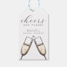 Cheers Elegant Bubbly Champange Brautparty Geschenkanhänger