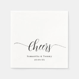 Cheers Elegant Simple Minimalistisch Wedding Serviette