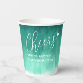Cheers Emerald Green abstrakt Art Hochzeit Pappbecher