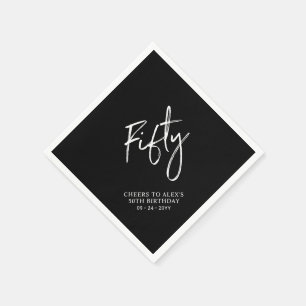 Cheers Fifty   Moderne Erwachsene 50. Geburtstagsp Serviette
