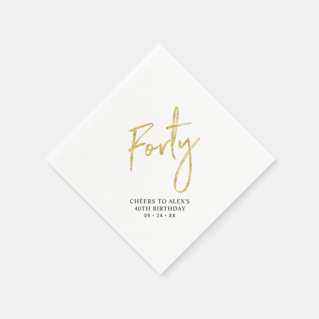Cheers Forty | Modernes Erwachsenenalter 40. Gebur Serviette (Ecke)