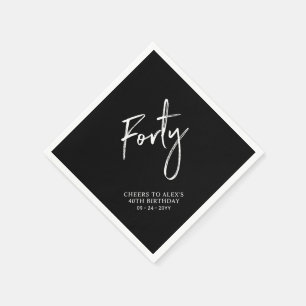 Cheers Forty Modernes Erwachsenenalter 40. Gebur Serviette