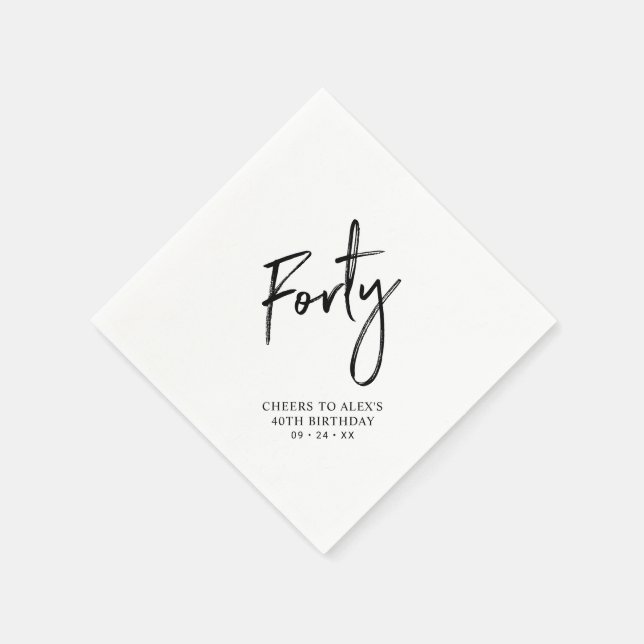 Cheers Forty | Modernes Erwachsenenalter 40. Gebur Serviette (Ecke)