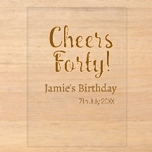 Cheers forty orange brown calligraphy birthday nam