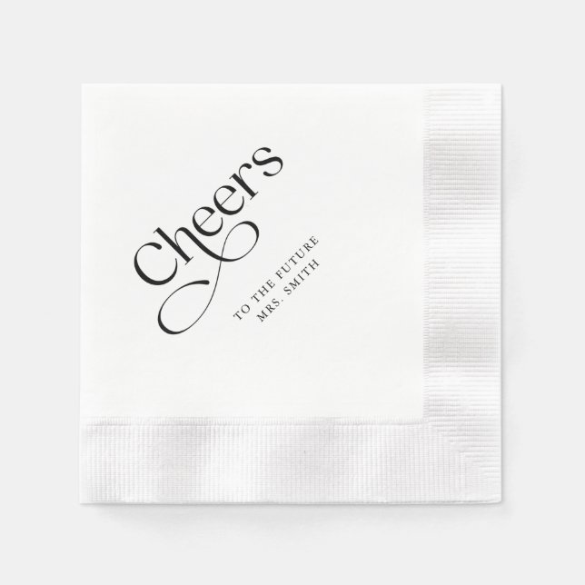 Cheers Future Mrs. Elegant Brautparty Serviette (Vorderseite)