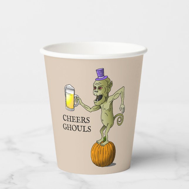 Cheers Ghouls Halloween-Party Pappbecher (Vorderseite)
