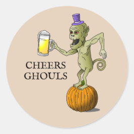 Cheers Ghouls Halloween Runder Aufkleber