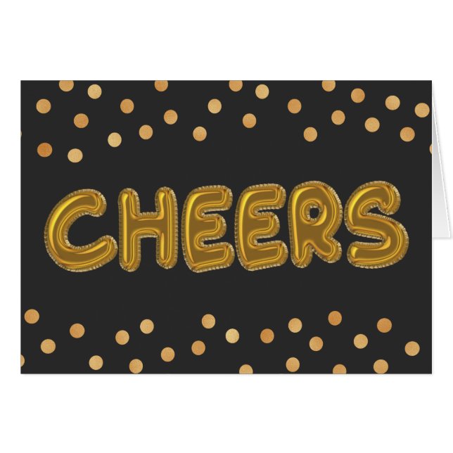 Cheers Gold Foil Balloons (Vorderseite (Horizontal))