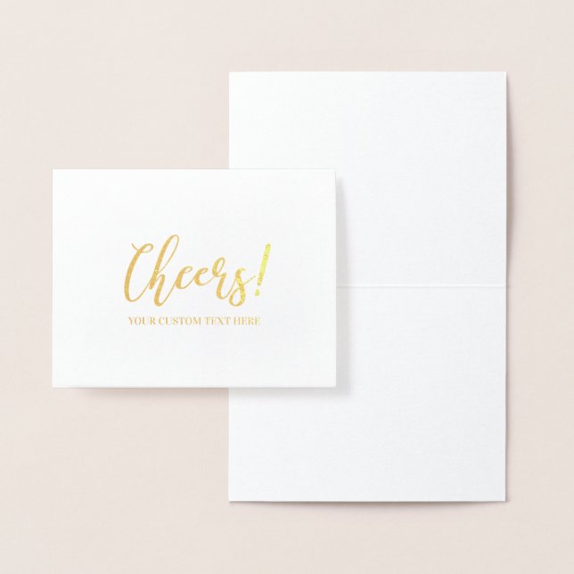Cheers Gold Foil Grußkarte Folienkarte (Anzeige)