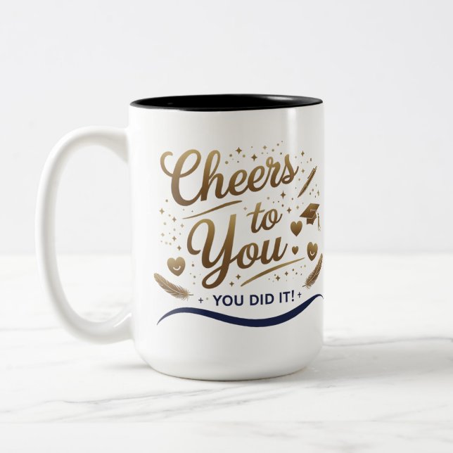 Cheers Grad - Mug à deux tons 15oz (Gauche)