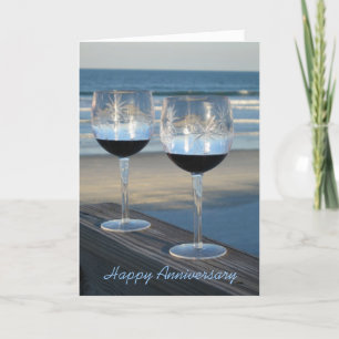 "Cheers - Happy Anniversary" - Grußkarte Karte