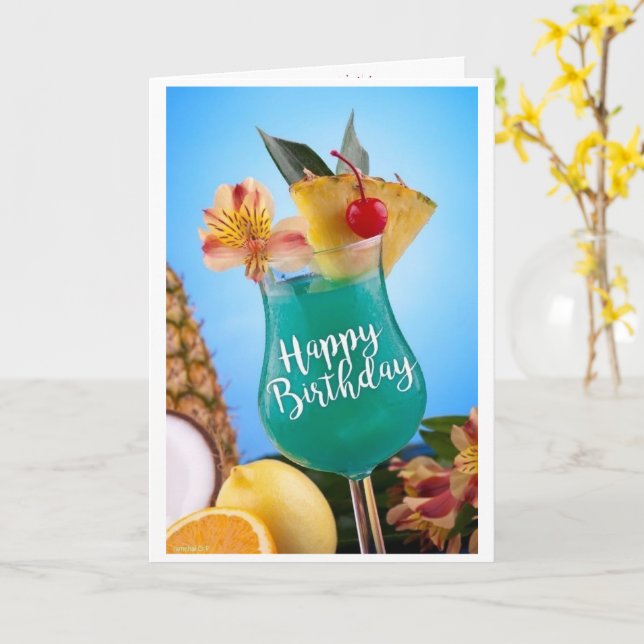 Cheers Happy Birthday Grußkarte Karte (Gelbe Blume)