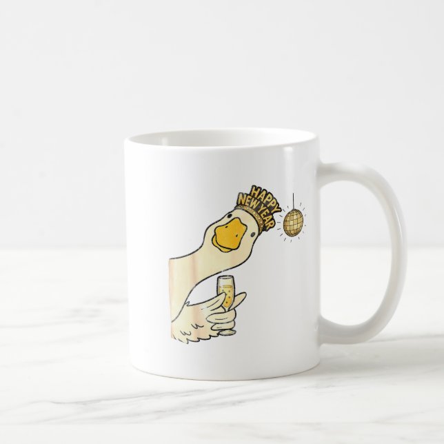 Cheers Happy New Year 2026 Goose With Champagne Di Kaffeetasse (Rechts)
