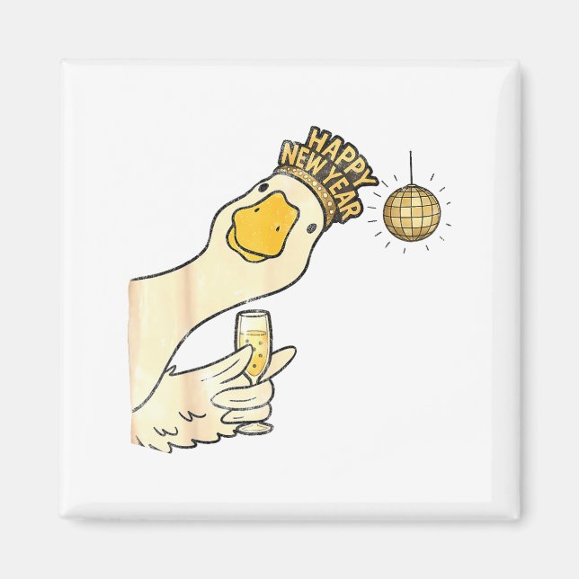 Cheers Happy New Year 2026 Goose With Champagne Di Magnet (Vorne)