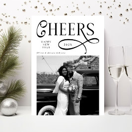 Cheers  Happy New Year Modern Chic 2 Photo Feiertagskarte